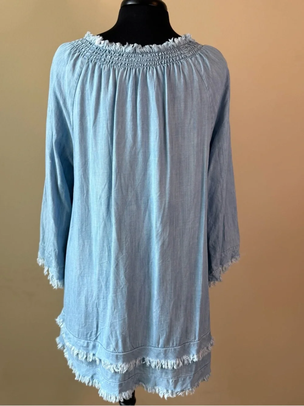 APNY Tencel Chambray Dress Size Large Blue - Picture 7 of 13